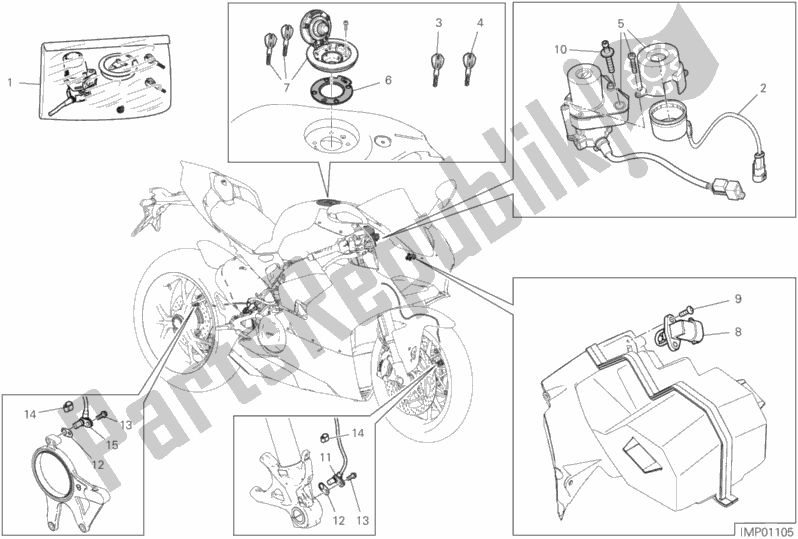 All parts for the 13f - Electrical Devices of the Ducati Superbike Panigale V4 S Brasil 1100 2019